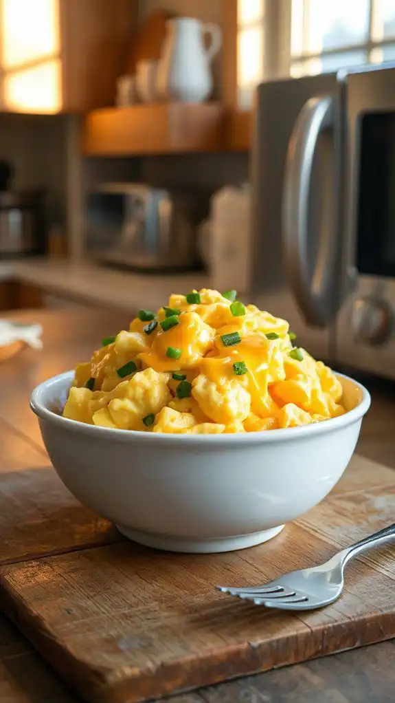 easy cheesy microwave eggs
