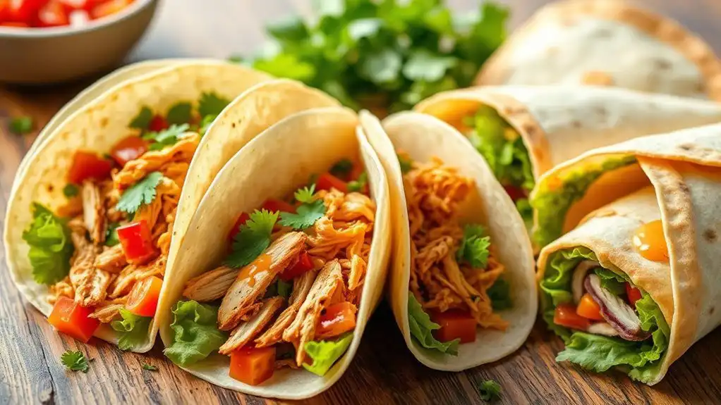 easy chicken tacos wraps