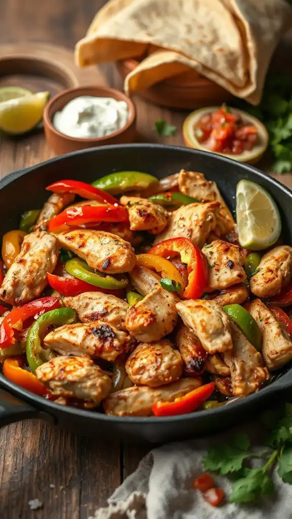 easy skillet chicken fajitas