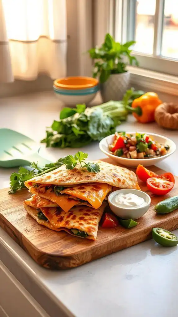 easy vegetarian cheese quesadillas