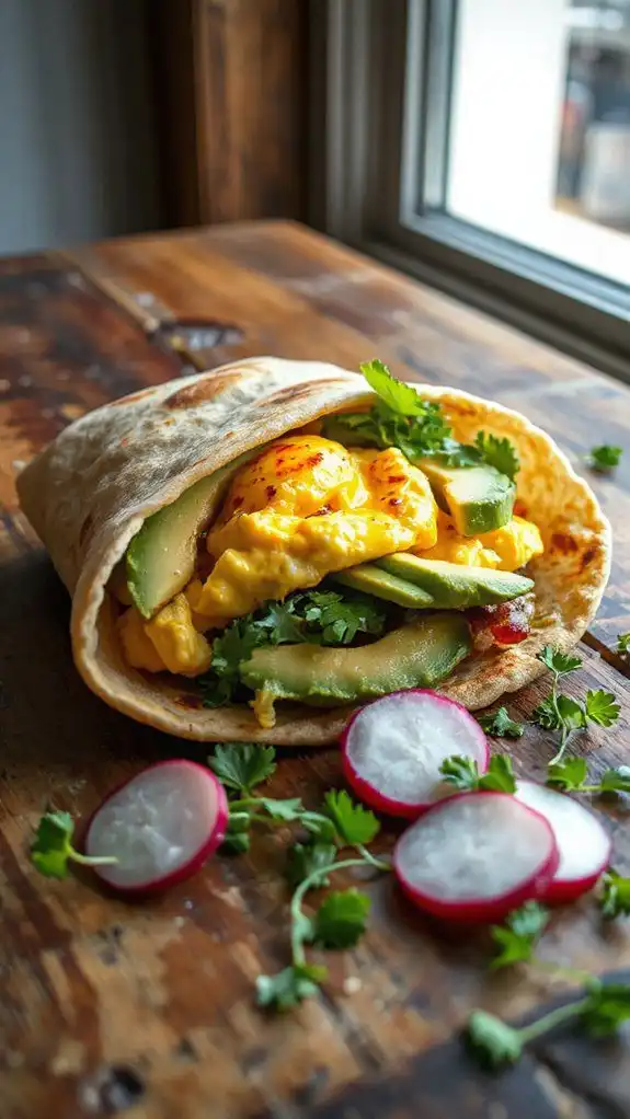 egg and avocado wrap