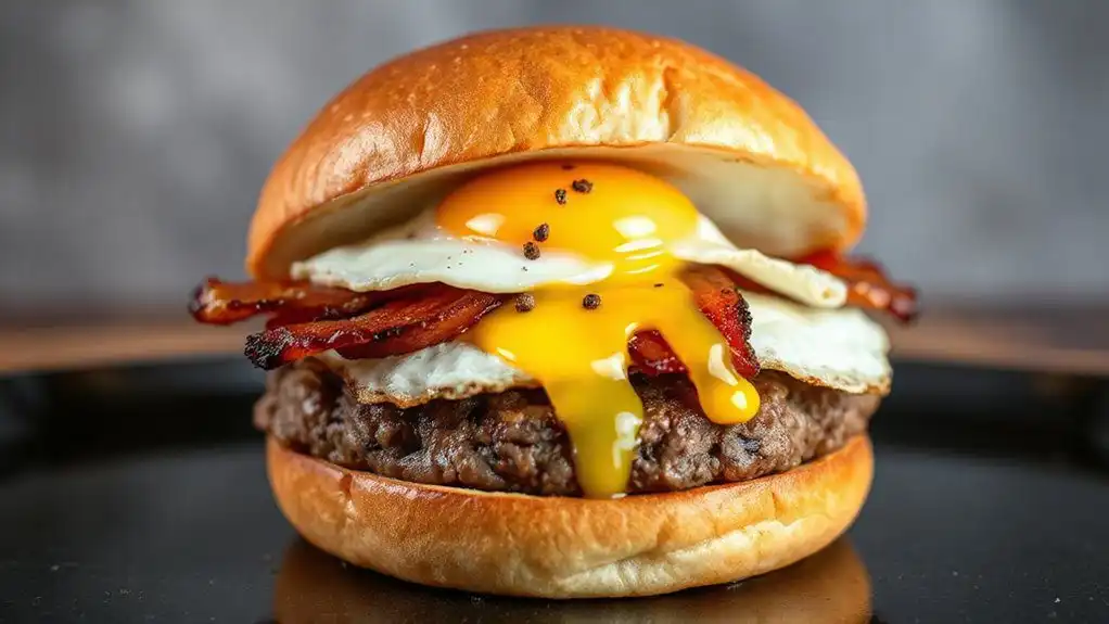 egg and bacon burger