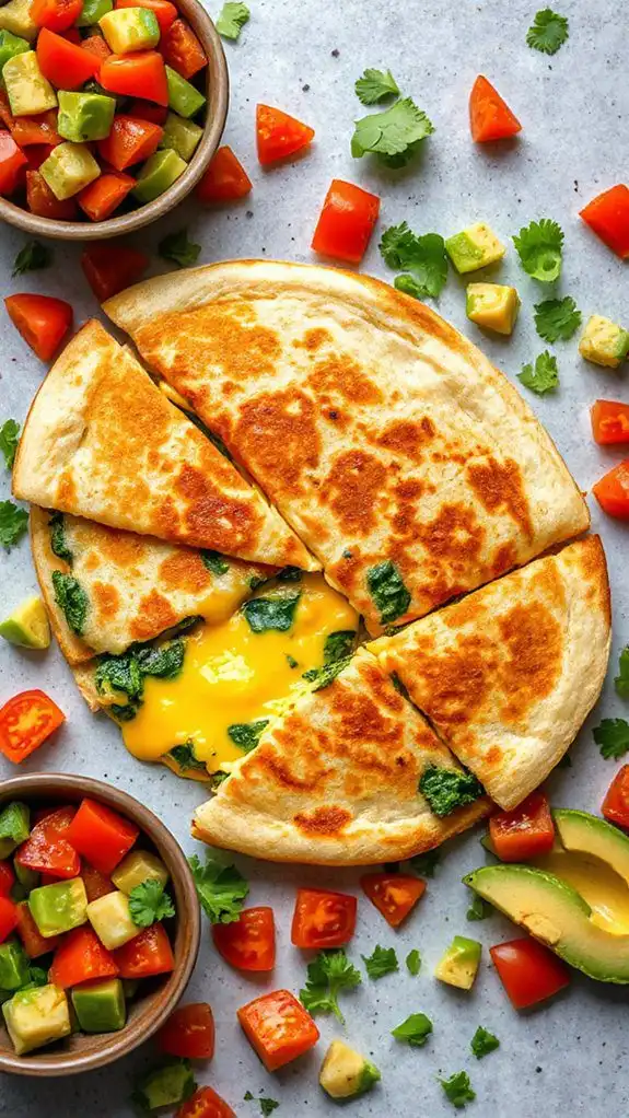 egg and cheese quesadilla