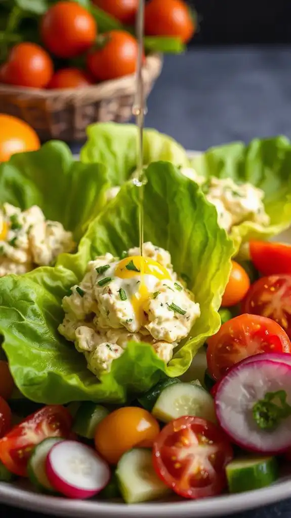 egg salad in lettuce