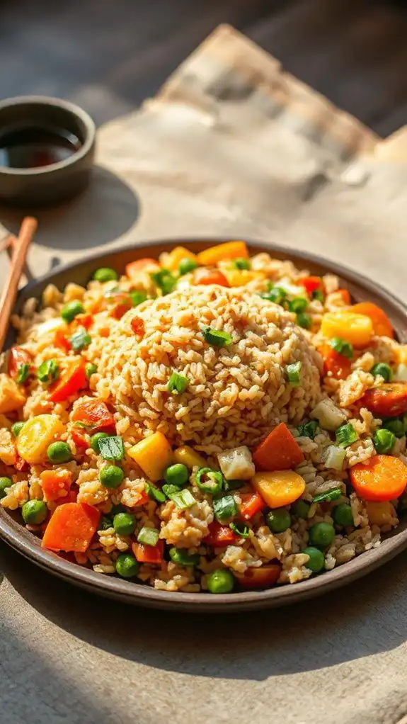 egg stirred vegetable fried rice