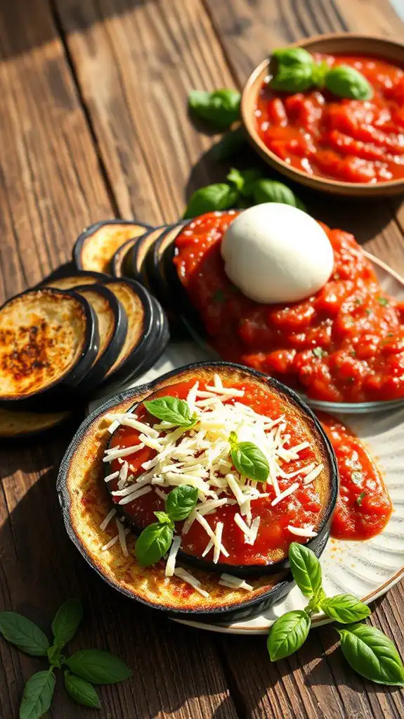 eggplant layered with cheese