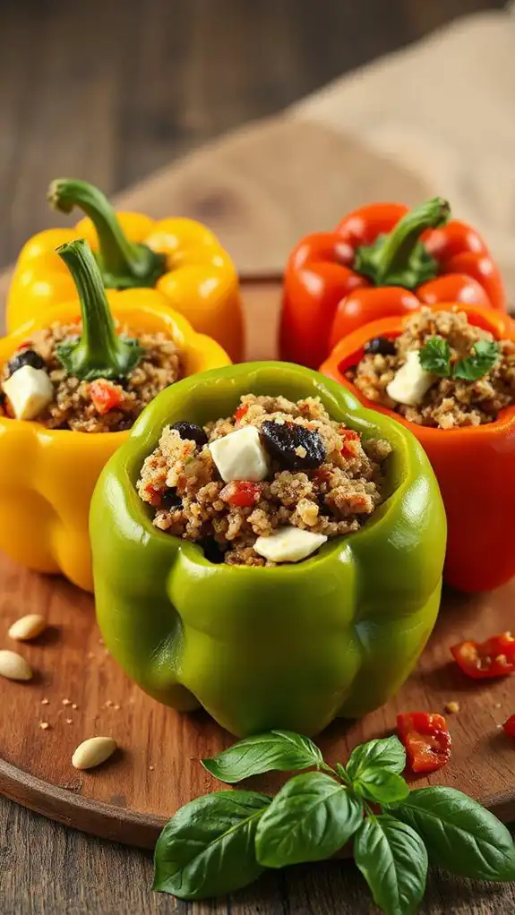 eggplant parmesan stuffed peppers