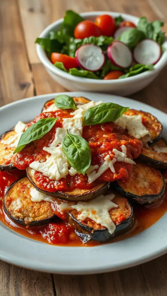 eggplant parmesan with basil