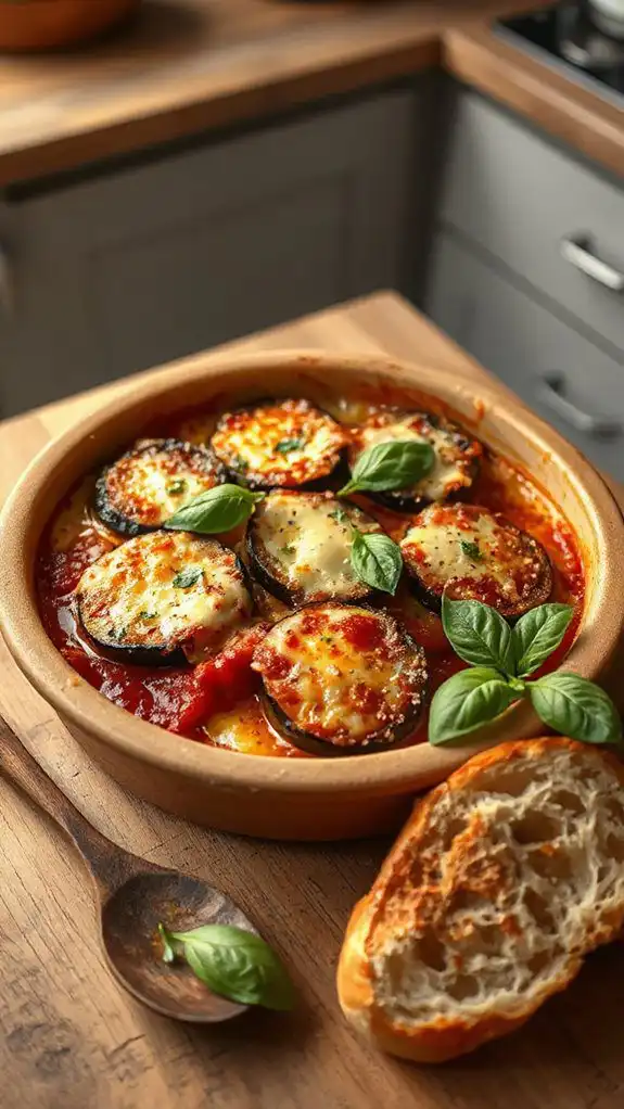 eggplant parmesan with basil eggplant parmesan with basil