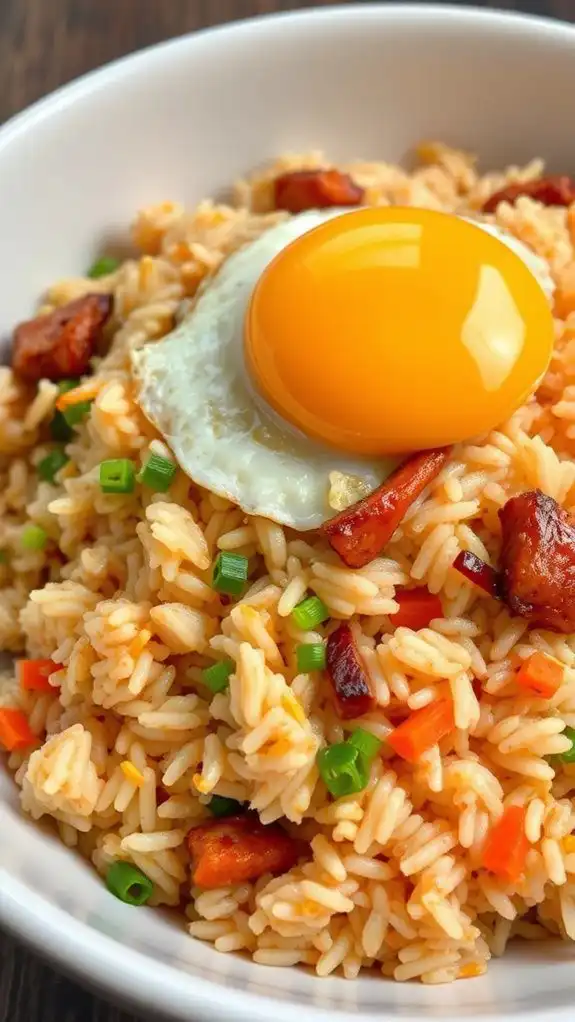 eggs and pork fried rice