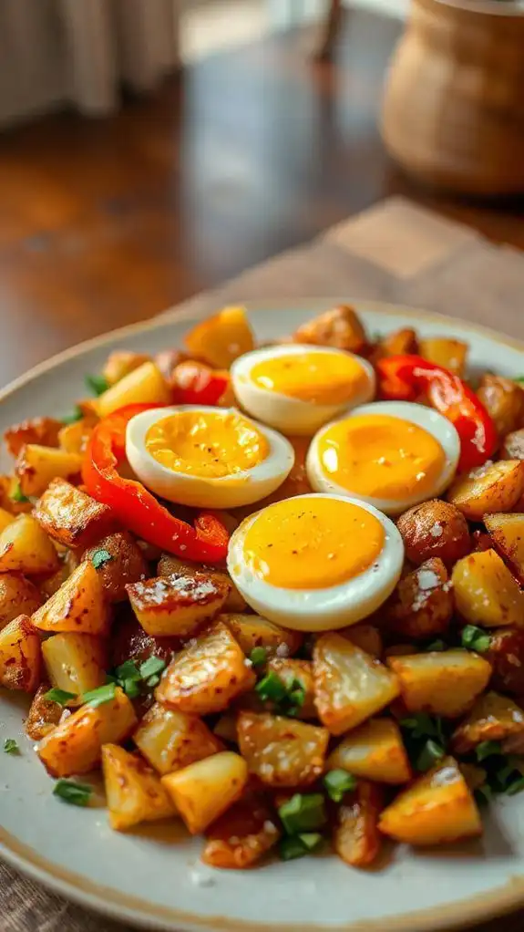 eggs mixed with potatoes