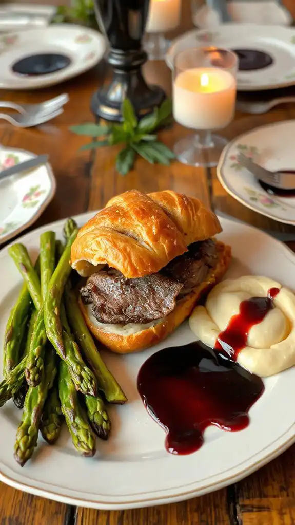 elegant pastry wrapped beef dish