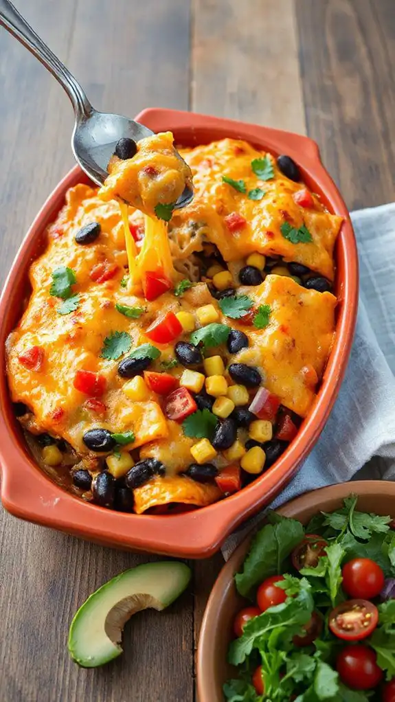 enchilada casserole with beans