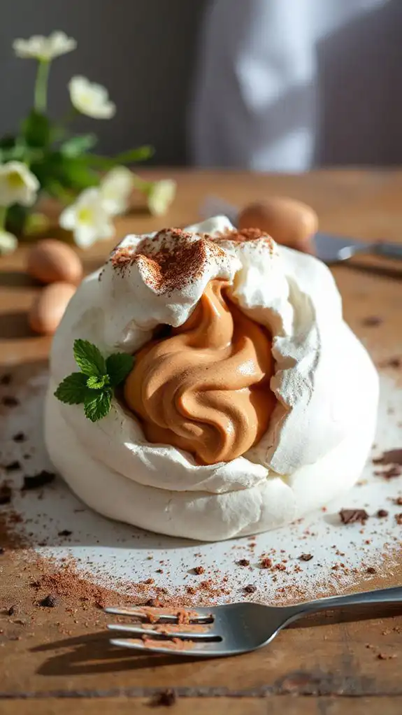 espresso flavored dessert meringue