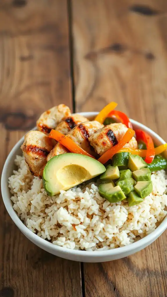 fajita bowls with avocado
