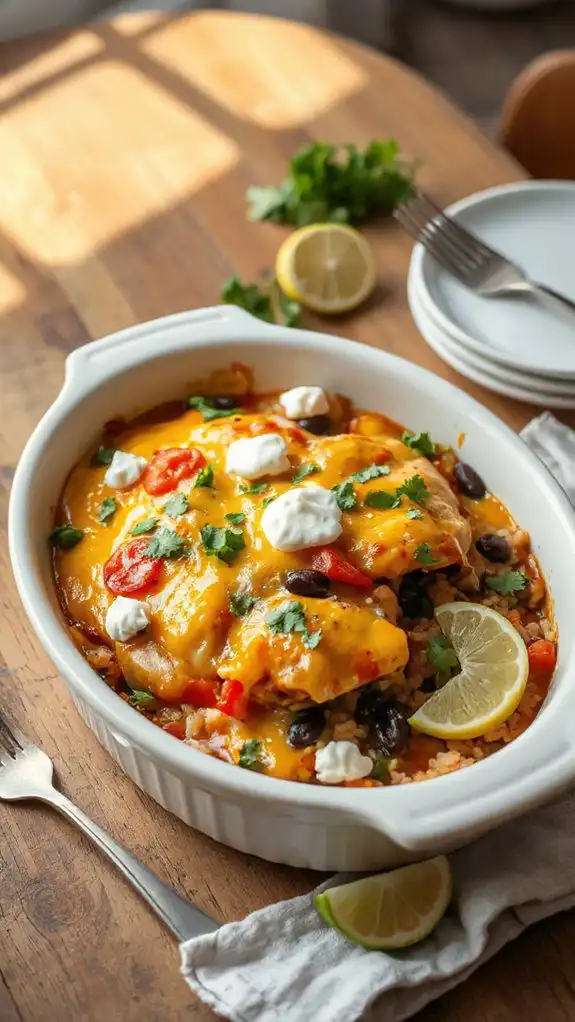 fajita inspired chicken casserole dish