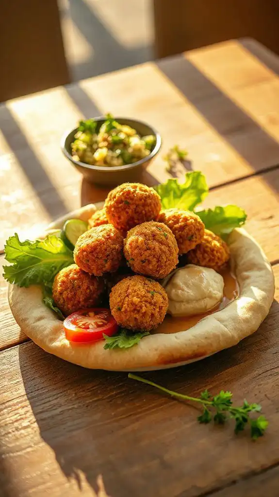 falafel filled middle eastern wraps