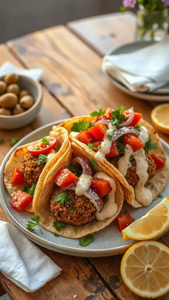 falafel tacos with tahini falafel tacos with tahini