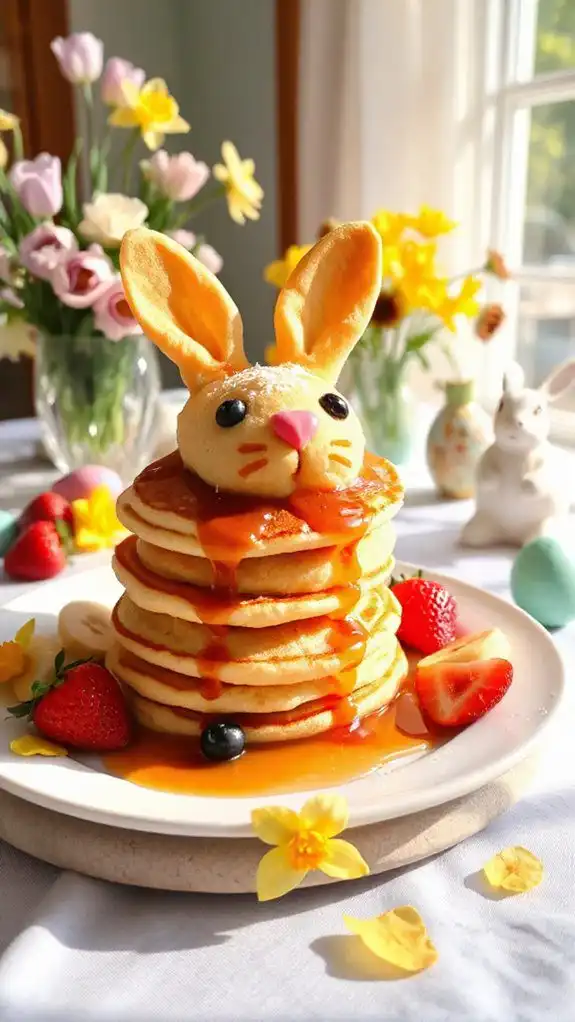 festive bunny shaped pancakes festive bunny shaped pancakes
