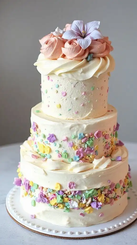 festive cake with frosting