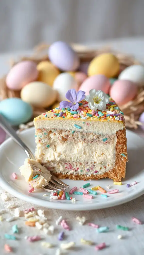 festive cheesecake with sprinkles