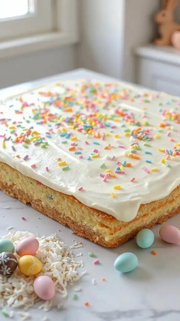 festive funfetti egg cake