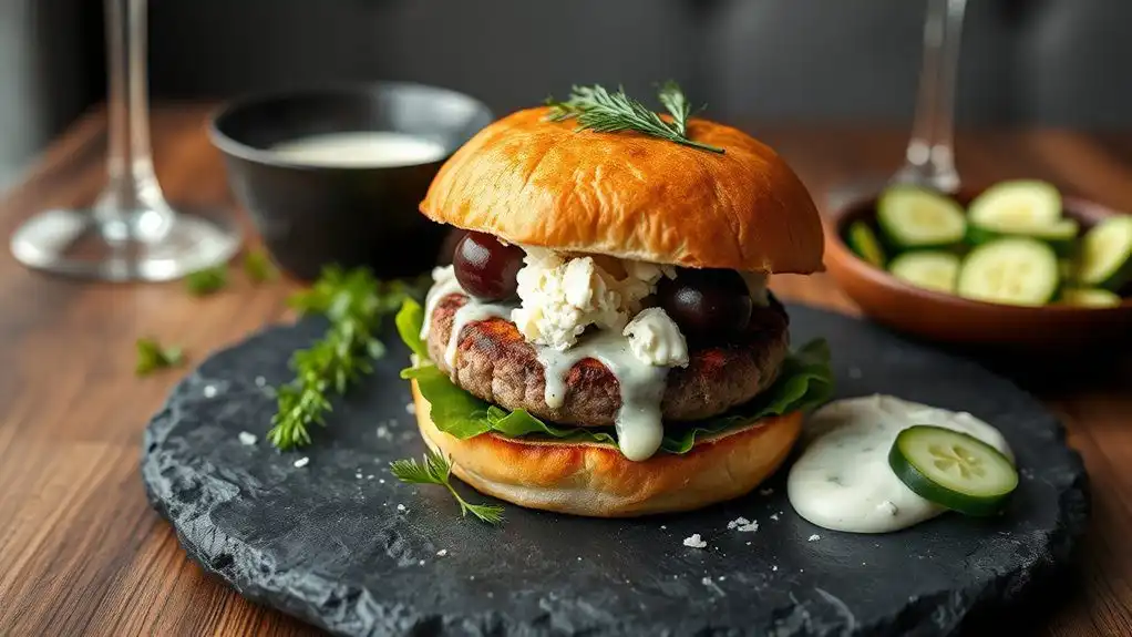 feta olive burger recipe