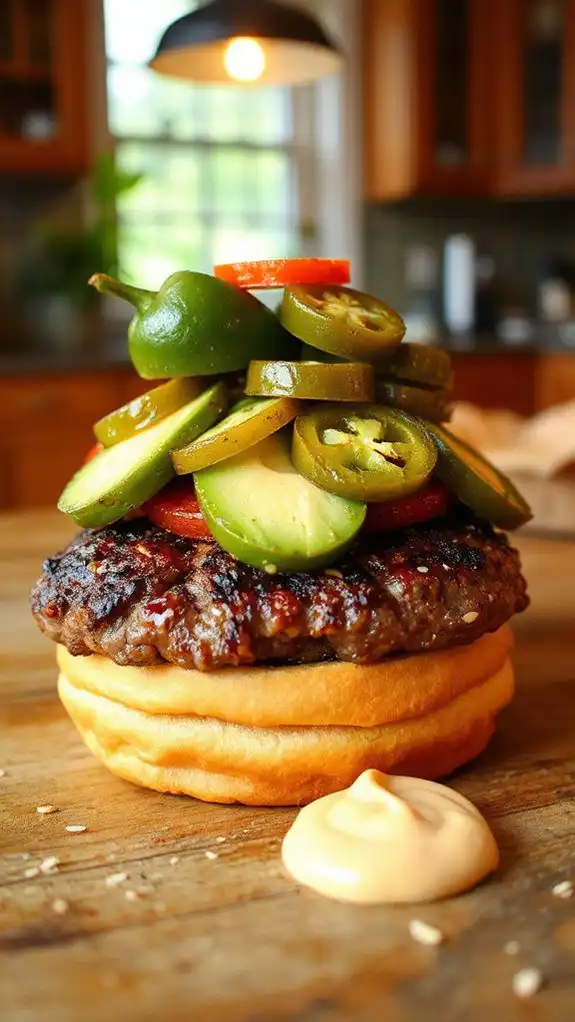 fiery jalape o infused burger