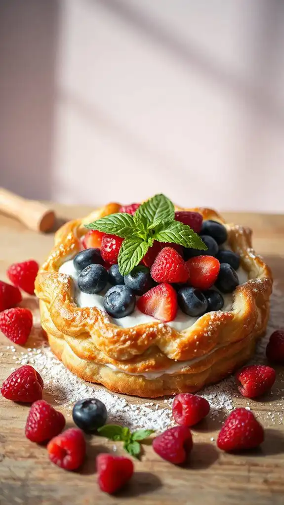 flaky berry filled pastry tart