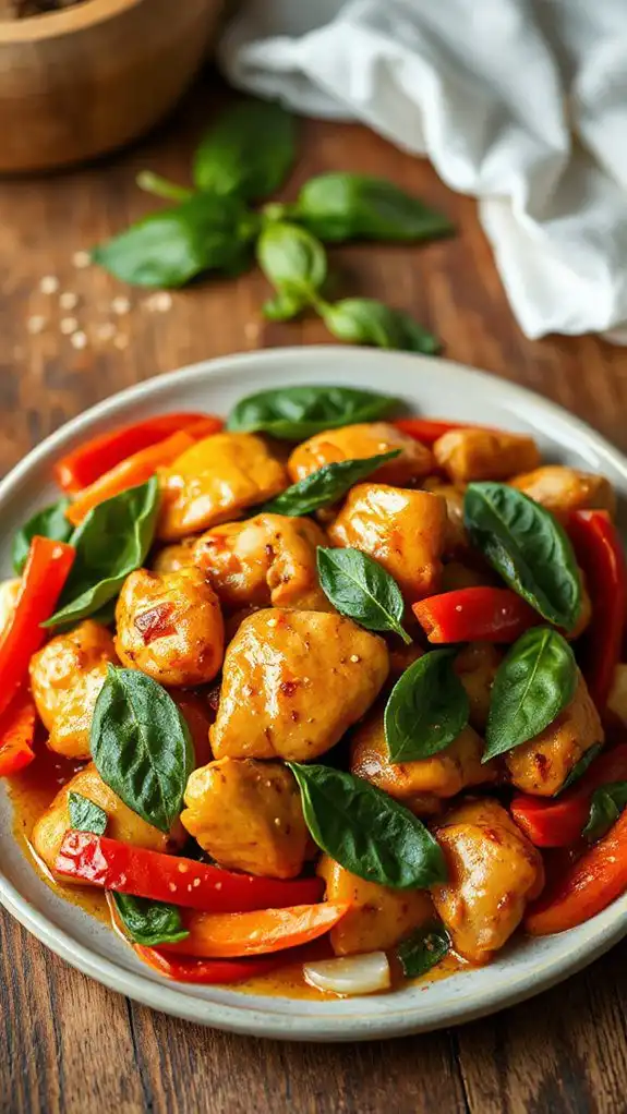 flavored stir fried chicken dish