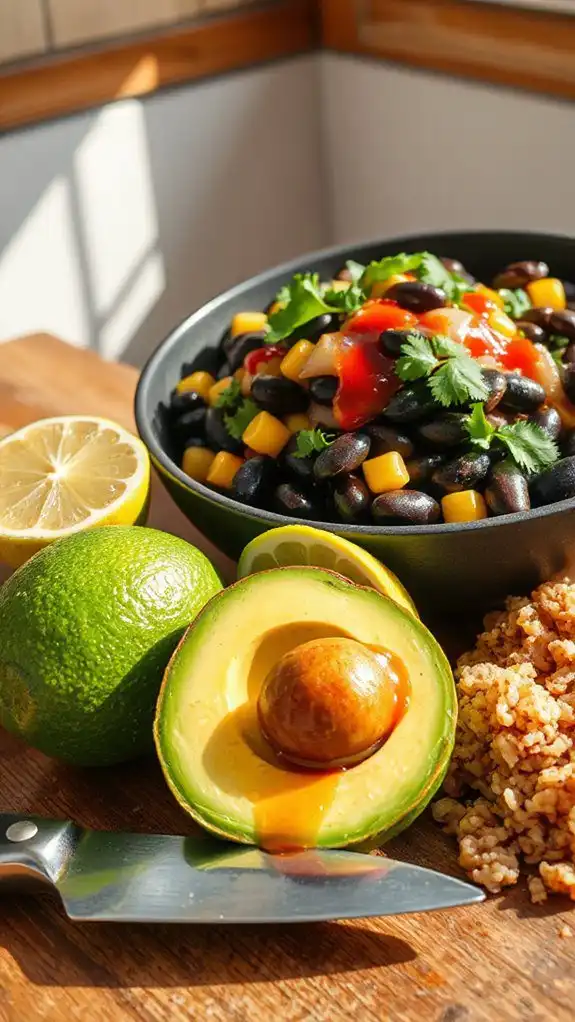 flavorful bean and avocado