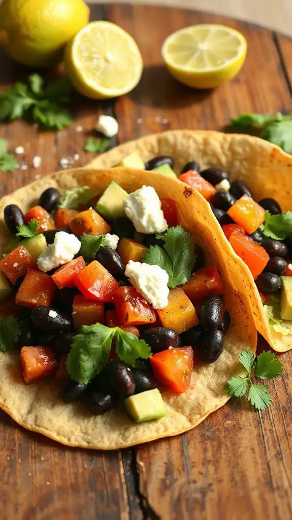 flavorful bean filled tacos