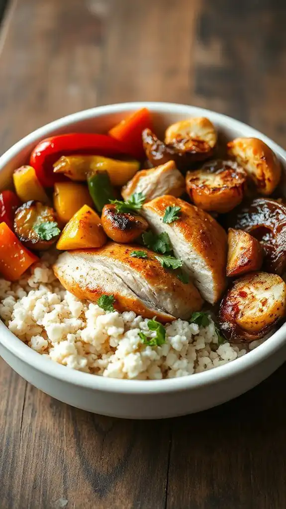 flavorful chicken fajita bowl