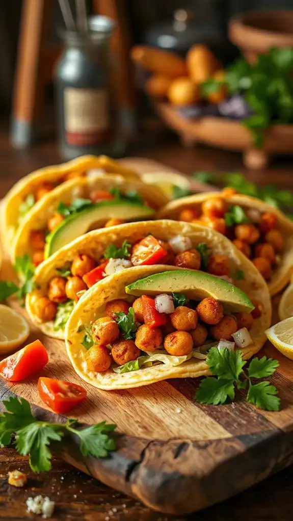 flavorful chickpea filled tacos