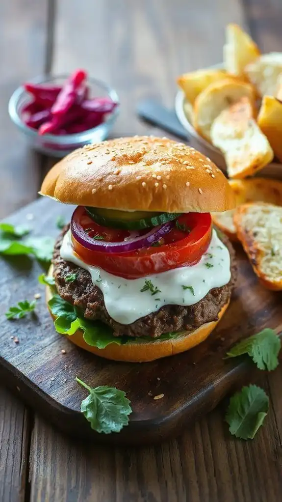 flavorful grilled lamb patty