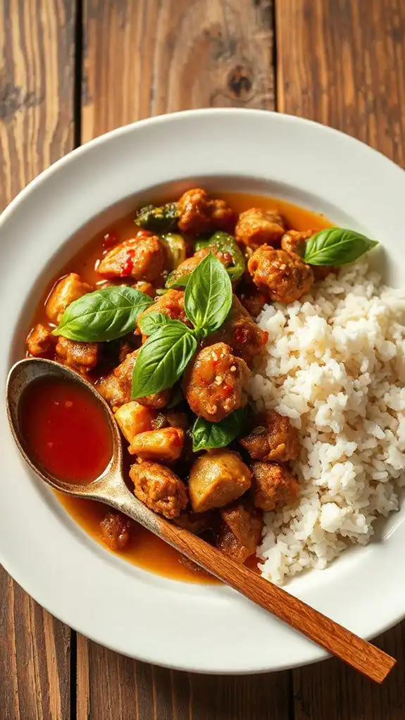 flavorful thai basil pork