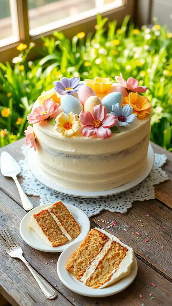 floral easter egg cake