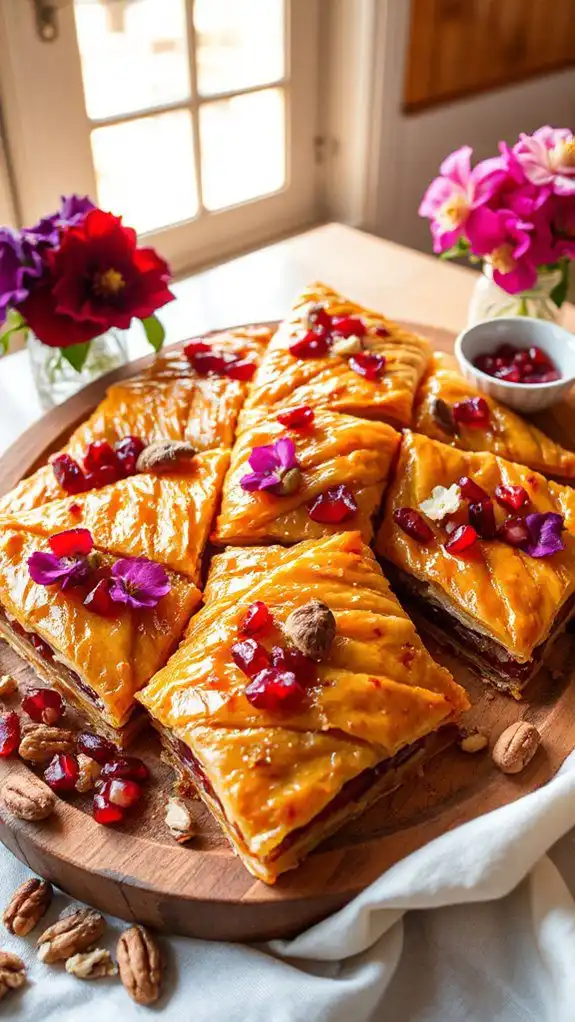floral pomegranate dessert pastry