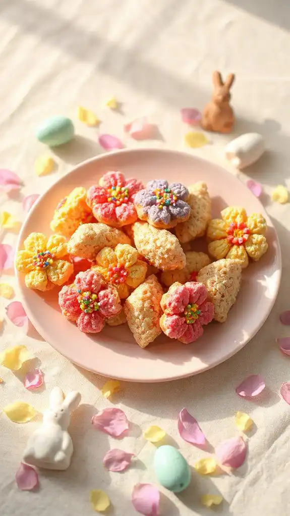 flower shaped rice krispies treat
