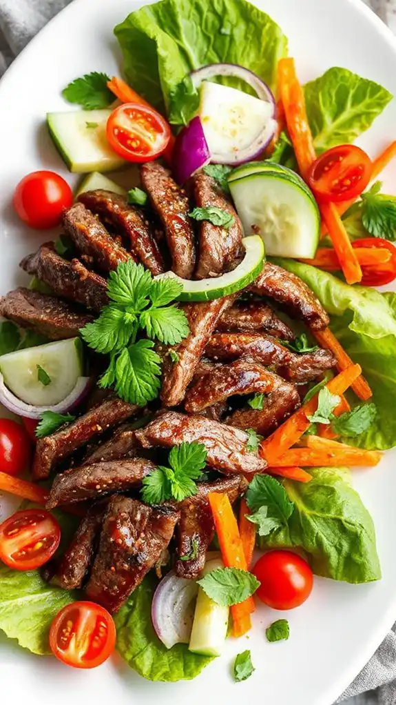 fresh and spicy beef salad