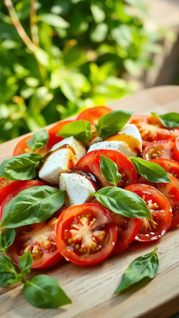 fresh basil and tomatoes