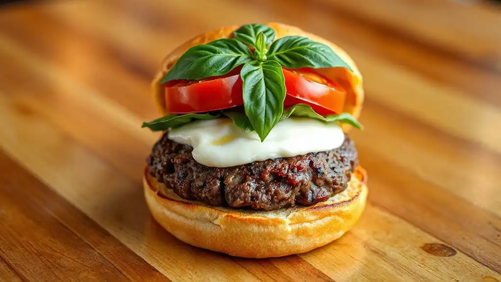 fresh basil caprese burger