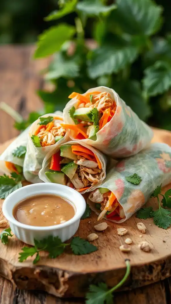 fresh chicken avocado rolls