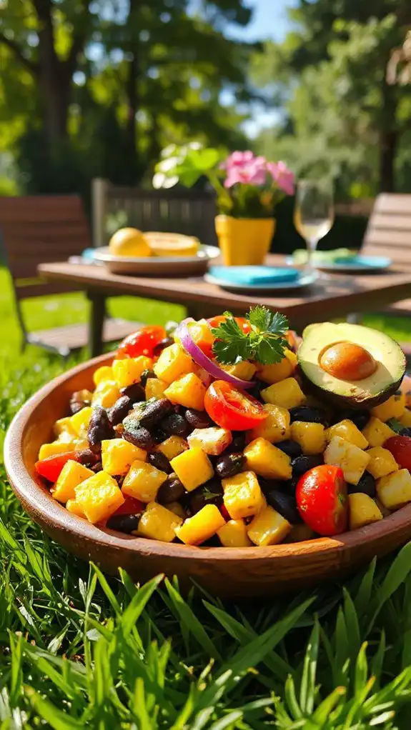 fresh corn and beans