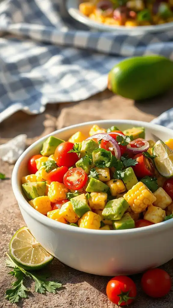 fresh corn avocado salad