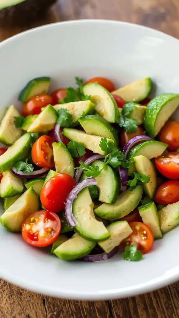 fresh cucumber avocado salad