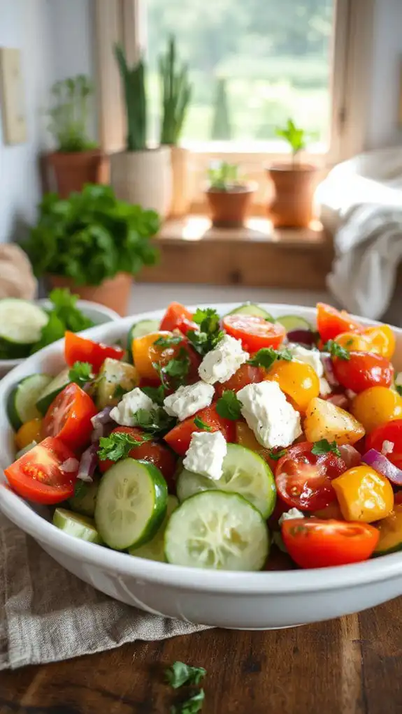 fresh cucumber tomato salad