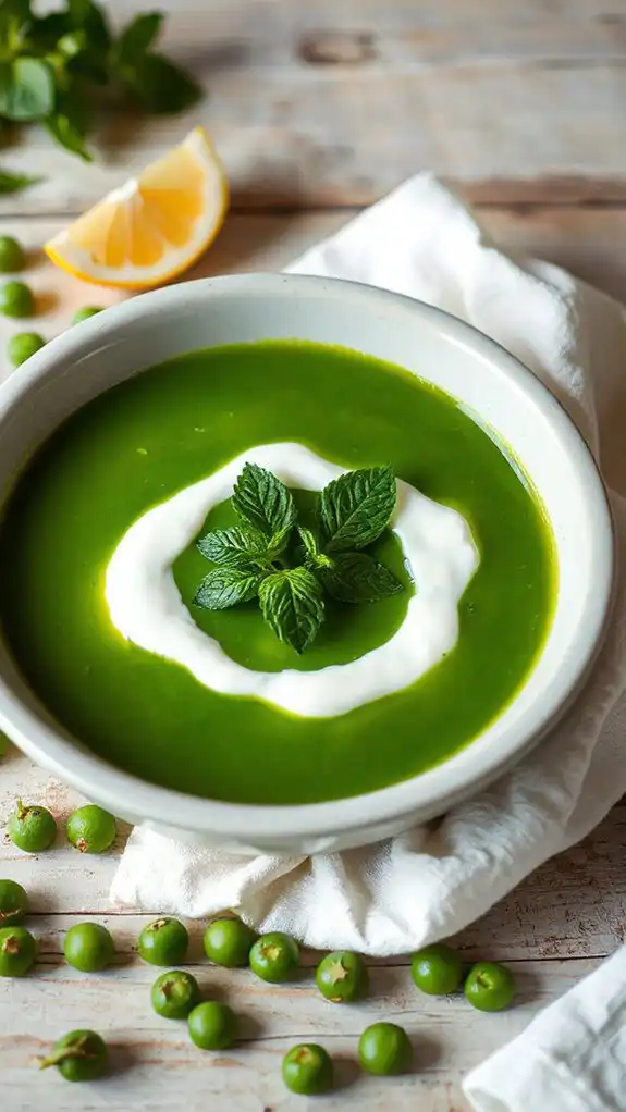 fresh garden pea soup