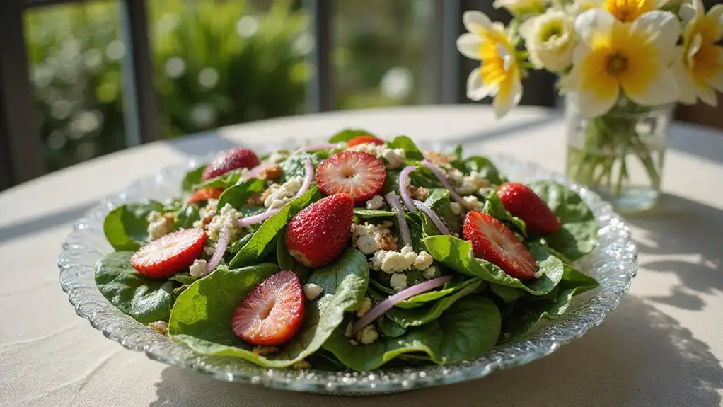 fresh greens with berries fresh greens with berries