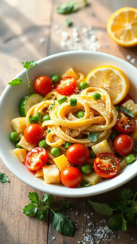 fresh herb pasta dish